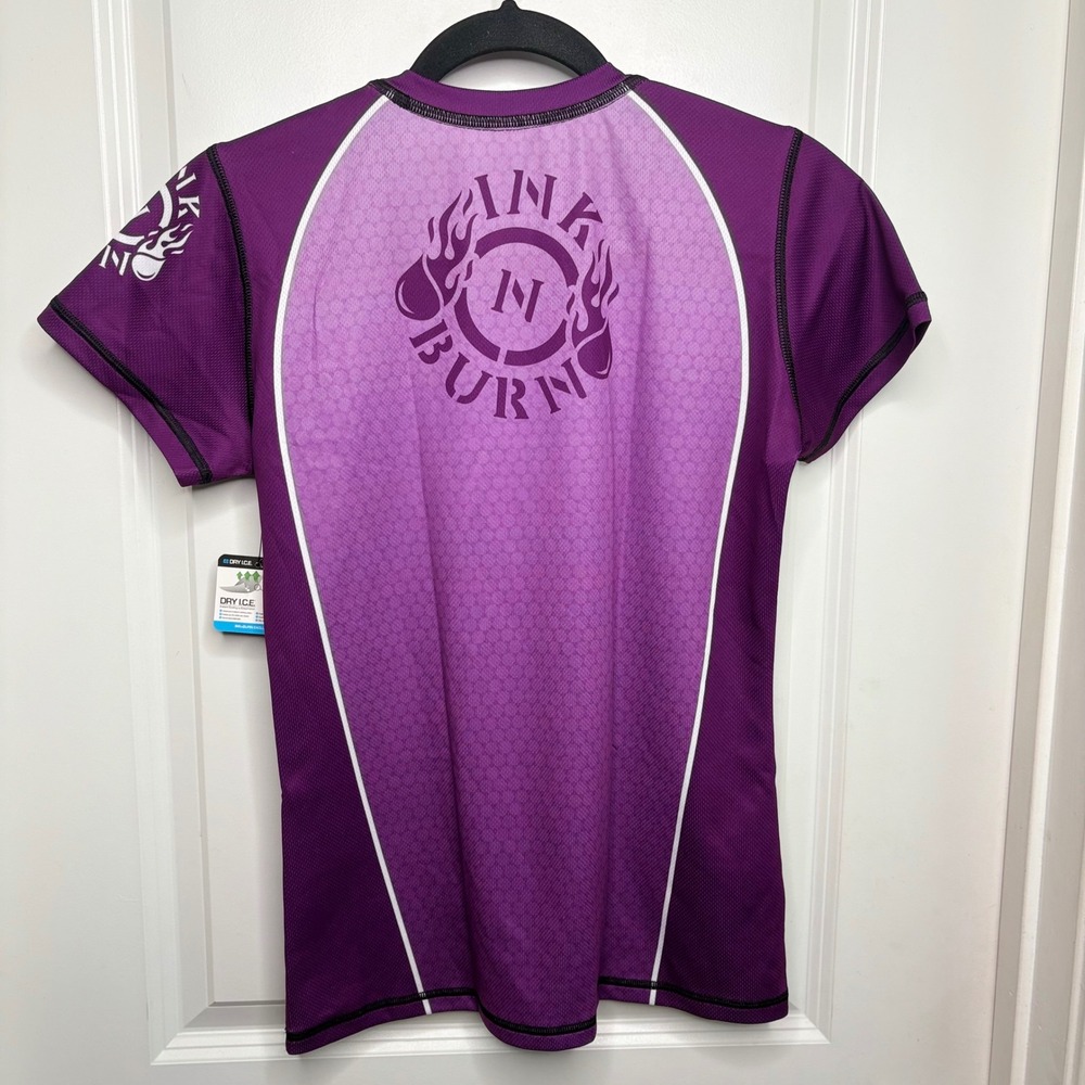 INKnBURN Run or Die Singletrack Mind Purple Tech Running Shirt Womens Small NEW - Picture 4 of 9